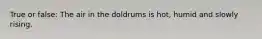 True or false: The air in the doldrums is hot, humid and slowly rising.