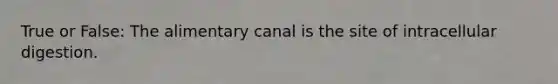 True or False: The alimentary canal is the site of intracellular digestion.