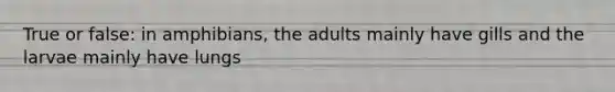 True or false: in amphibians, the adults mainly have gills and the larvae mainly have lungs