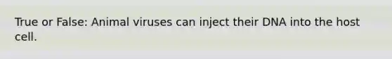 True or False: Animal viruses can inject their DNA into the host cell.