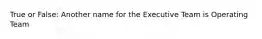 True or False: Another name for the Executive Team is Operating Team