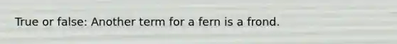 True or false: Another term for a fern is a frond.