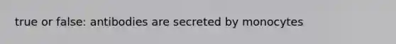 true or false: antibodies are secreted by monocytes