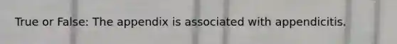 True or False: The appendix is associated with appendicitis.