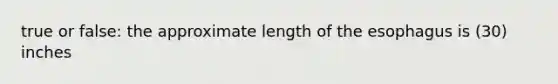 true or false: the approximate length of the esophagus is (30) inches