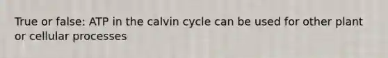 True or false: ATP in the calvin cycle can be used for other plant or cellular processes