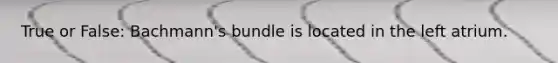 True or False: Bachmann's bundle is located in the left atrium.