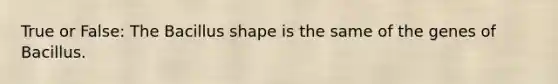 True or False: The Bacillus shape is the same of the genes of Bacillus.