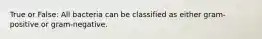 True or False: All bacteria can be classified as either gram-positive or gram-negative.