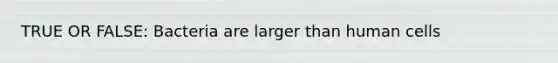 TRUE OR FALSE: Bacteria are larger than human cells