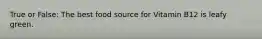 True or False: The best food source for Vitamin B12 is leafy green.