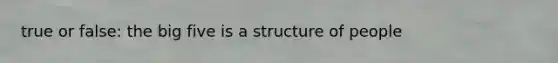 true or false: the big five is a structure of people