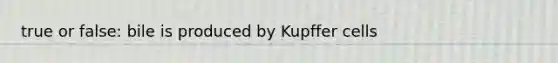 true or false: bile is produced by Kupffer cells