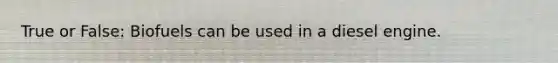 True or False: Biofuels can be used in a diesel engine.