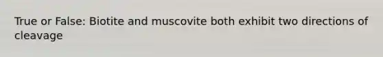 True or False: Biotite and muscovite both exhibit two directions of cleavage