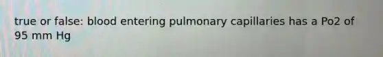 true or false: blood entering pulmonary capillaries has a Po2 of 95 mm Hg