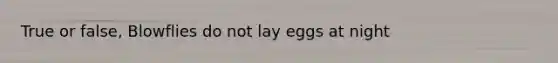 True or false, Blowflies do not lay eggs at night