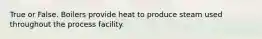 True or False. Boilers provide heat to produce steam used throughout the process facility.