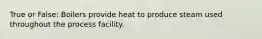 True or False: Boilers provide heat to produce steam used throughout the process facility.