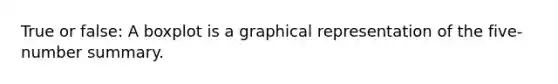True or false: A boxplot is a graphical representation of the five-number summary.