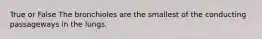 True or False The bronchioles are the smallest of the conducting passageways in the lungs.