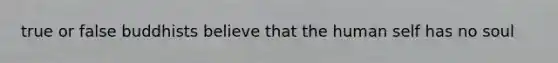 true or false buddhists believe that the human self has no soul