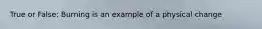 True or False: Burning is an example of a physical change