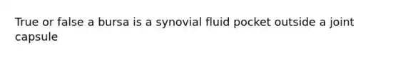 True or false a bursa is a synovial fluid pocket outside a joint capsule