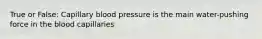 True or False: Capillary blood pressure is the main water-pushing force in the blood capillaries