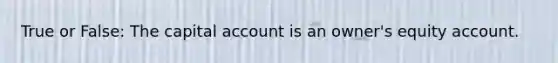 True or False: The capital account is an owner's equity account.