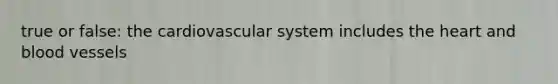 true or false: the cardiovascular system includes the heart and blood vessels