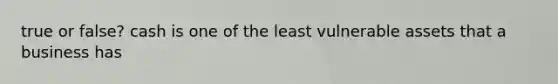 true or false? cash is one of the least vulnerable assets that a business has