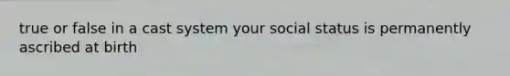 true or false in a cast system your social status is permanently ascribed at birth