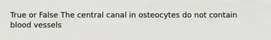 True or False The central canal in osteocytes do not contain blood vessels