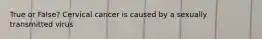 True or False? Cervical cancer is caused by a sexually transmitted virus