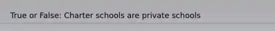 True or False: Charter schools are private schools