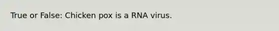 True or False: Chicken pox is a RNA virus.