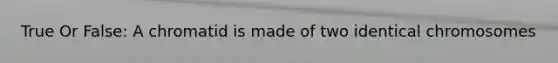 True Or False: A chromatid is made of two identical chromosomes
