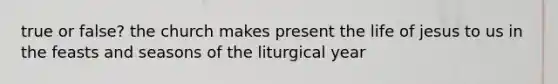 true or false? the church makes present the life of jesus to us in the feasts and seasons of the liturgical year