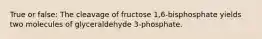 True or false: The cleavage of fructose 1,6-bisphosphate yields two molecules of glyceraldehyde 3-phosphate.