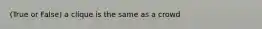 (True or False) a clique is the same as a crowd