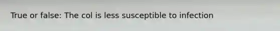 True or false: The col is less susceptible to infection