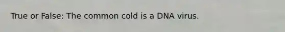 True or False: The common cold is a DNA virus.
