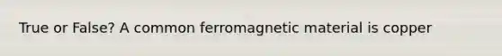 True or False? A common ferromagnetic material is copper