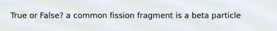 True or False? a common fission fragment is a beta particle