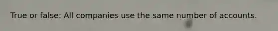 True or false: All companies use the same number of accounts.