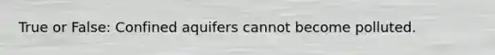 True or False: Confined aquifers cannot become polluted.