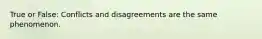 True or False: Conflicts and disagreements are the same phenomenon.