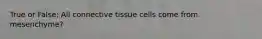 True or False: All connective tissue cells come from mesenchyme?