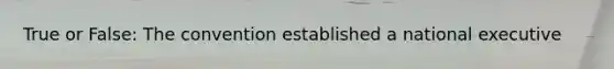 True or False: The convention established a national executive